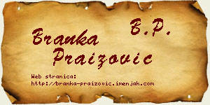 Branka Praizović vizit kartica